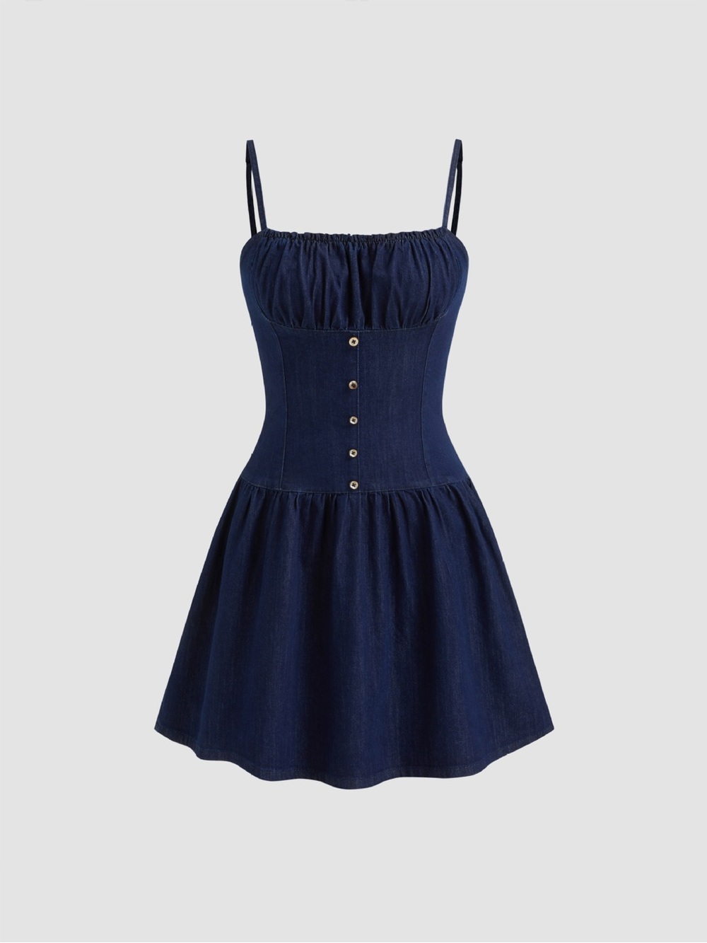 Adjustable Strap Ruched Mini Dress - Picture 3 of 6